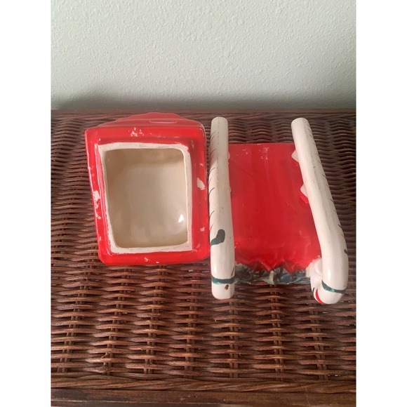 Mid Century Christmas Lefton Collectible // 1950s Candy Cane Girl on Sleigh - Picture 4 of 8